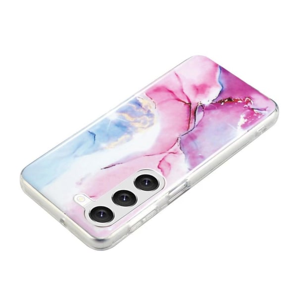 Marmormotiv Samsung Galaxy S23 Plus skal - Rosa / Blå Rosa