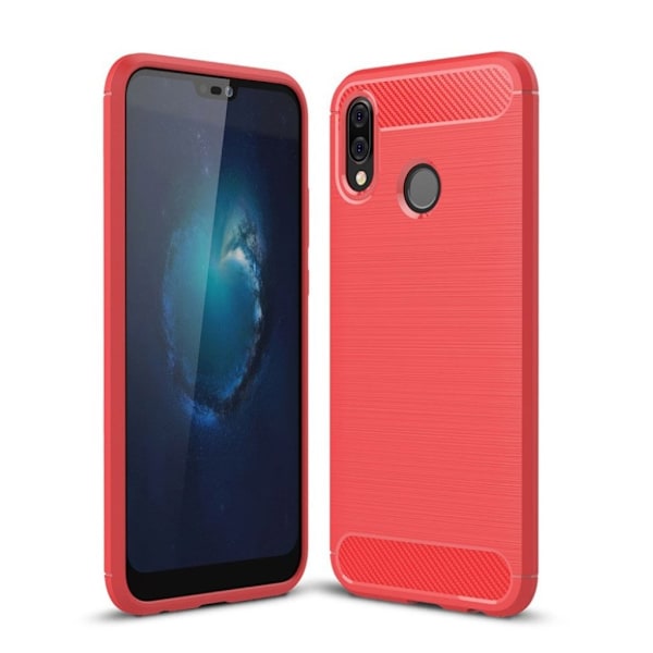 Huawei P20 Lite Skal med en karbon fiber design - Röd Röd