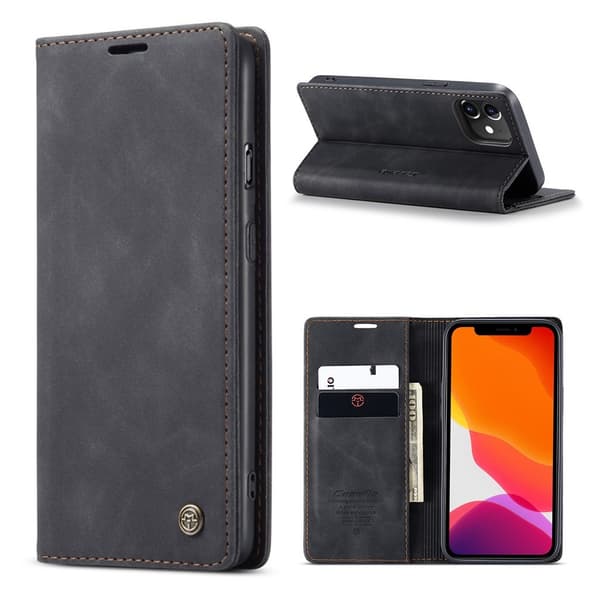 CaseMe iPhone 12 / 12 Pro Vintage Etui - Svart Black