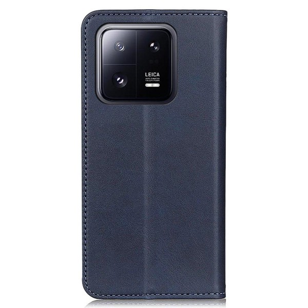 Flip Etui med Pung i Ægte Læder til Xiaomi 13 Pro - Blå Blue