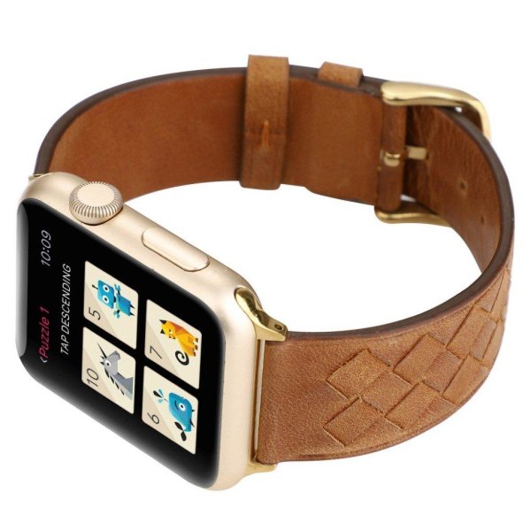 Apple Watch Series 4 40mm woven genuine leather watch band - Bro Brown