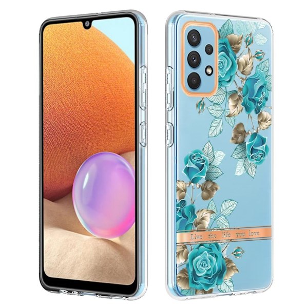 Supertunt och tåligt mjukpärmfodral för Samsung Galaxy A32 - Blå Ros Blå