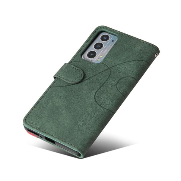 Tekstureret Læder Etui med Strop TilMotorola Edge 20 - Grøn Green