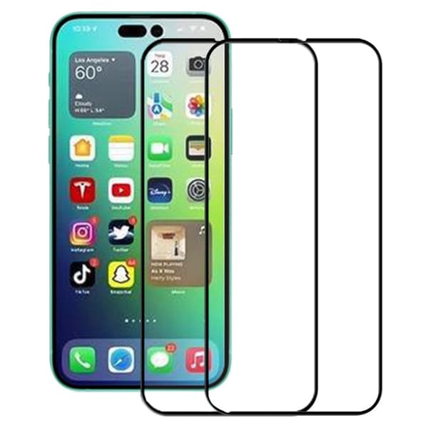 2 stk AMORUS ekstra stærk glasskærmbeskytter til iPhone 14 Pro Transparent