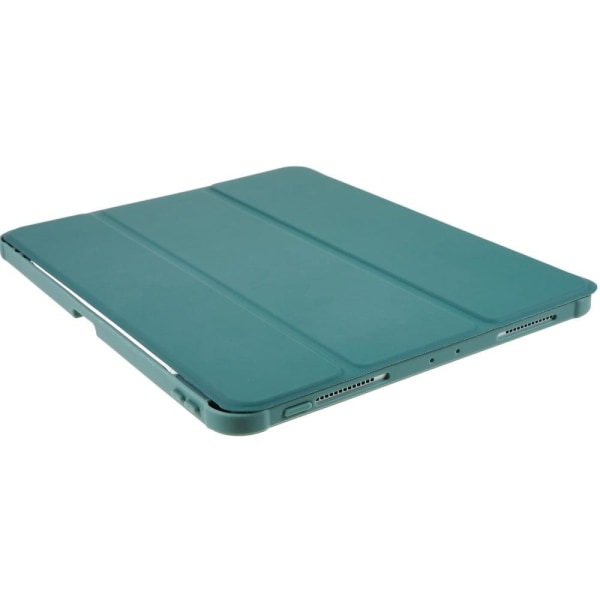 iPad Pro 12.9 (2018) / (2020) / (2021) / (2022) Drop Resistant Tri-fold stander etui Vegansk Læder and Flexible and Acrylic Tablet Slim Case stødsikke Green