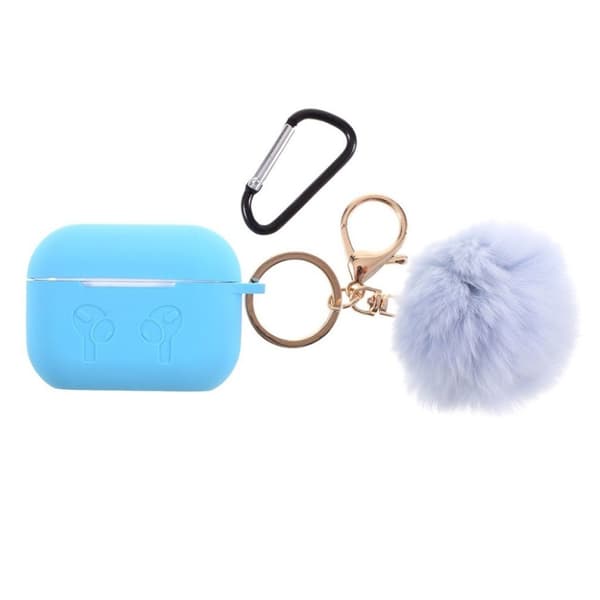 AirPods Pro silikone Hårbold pynt etui - Babyblå Blue