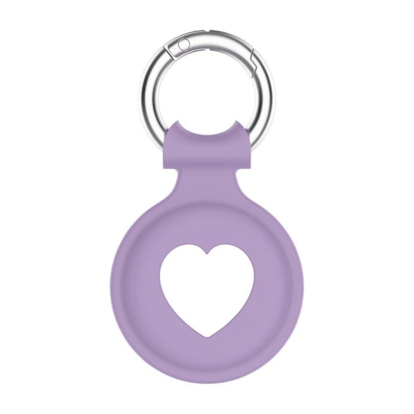 AirTags heart design silicone cover with spring buckle - Light P Lila