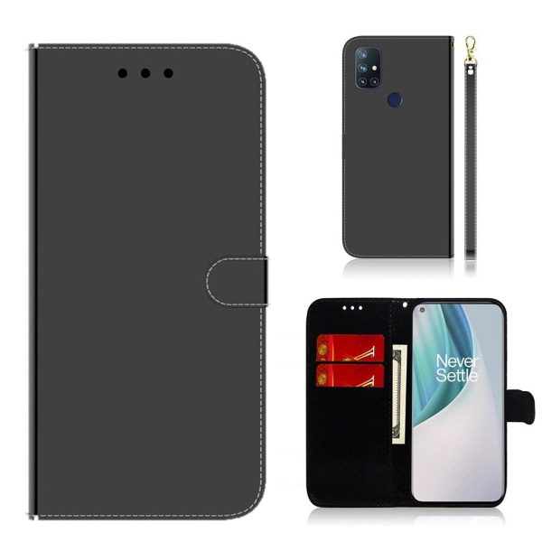 Mirror OnePlus Nord N10 5G flip case - Musta Black