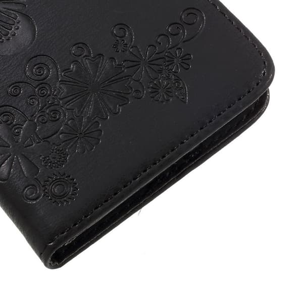 Samsung Galaxy A3 (2017) Avtrykk Lær Flip Etui - Svart Black