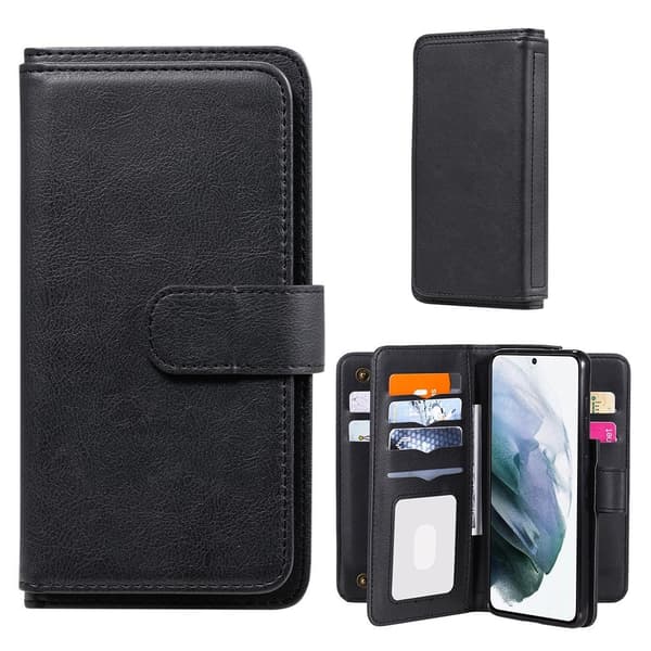 10-slot Lommebok Etui til Samsung Galaxy S21 - Svart Black