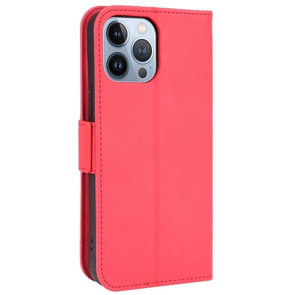 Moderne iPhone 14 Plus læderetui med pung - Rød Red
