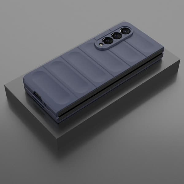 Mjukt greppformat Samsung Galaxy Z Fold4 skal - Mörkblå Blå