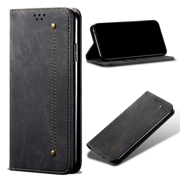 Jeans Xiaomi Mi 11 Ultra flip case - Musta Black