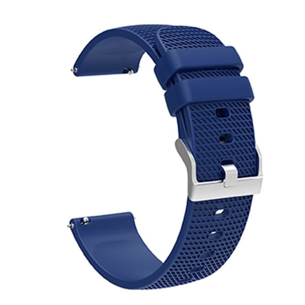 22 mm universal klockarmband i silikon i rutnätsstil - Marinblå Blå