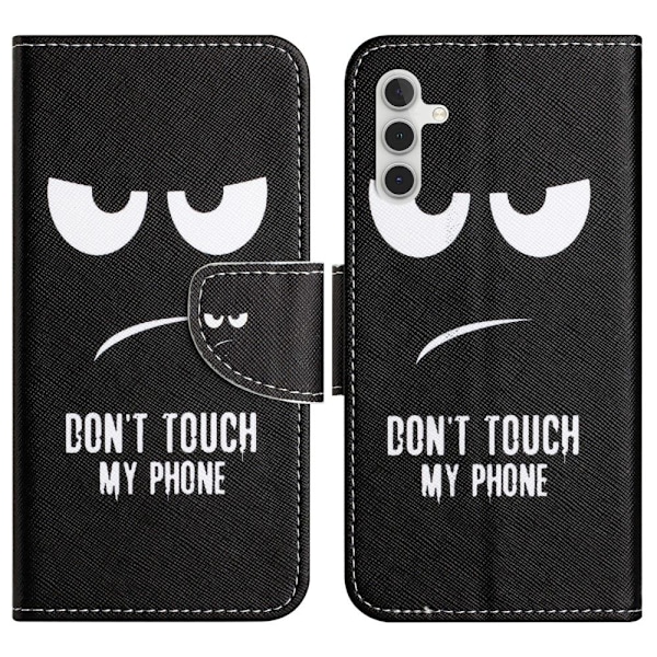 Wonderland Samsung Galaxy A54 Flip Etui - Don't Touch My Phone Black