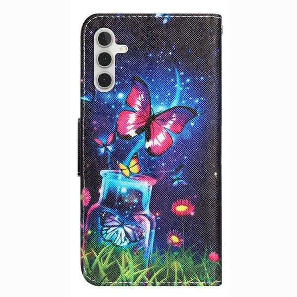 Wonderland Samsung Galaxy A14 Flippetui - Bottle og Sommerfugl Multicolor