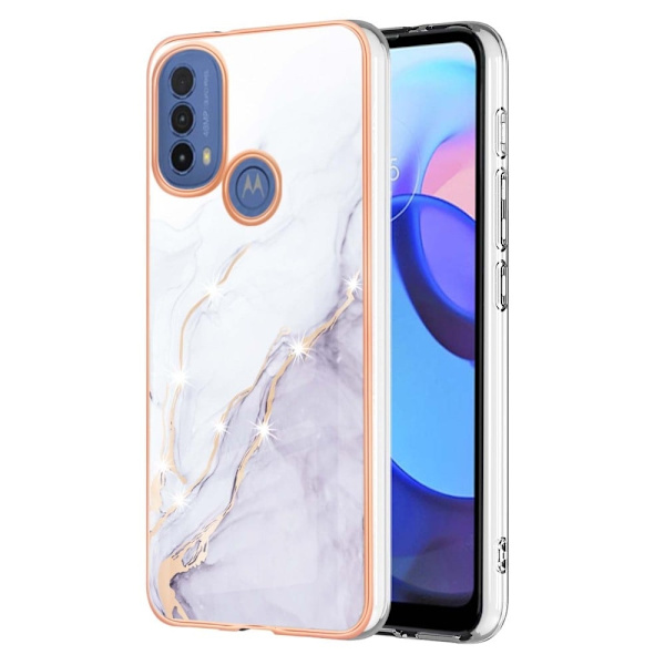 Marble Motorola Moto E30 / E20 / E40 Etui - Hvit Klinkekule White