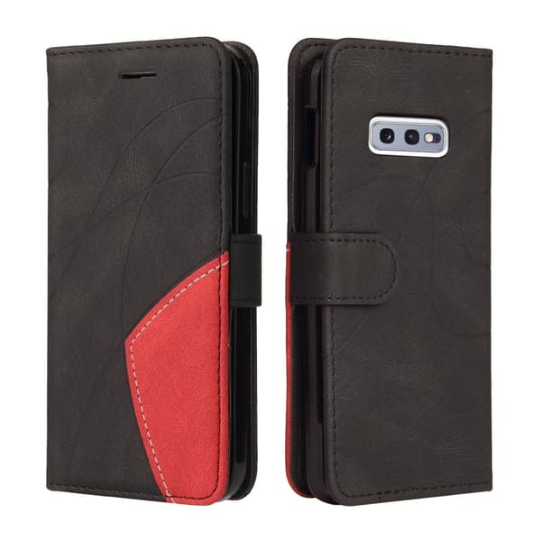 Teksturert læretui med stropp for Samsung Galaxy S10e - Svart Black