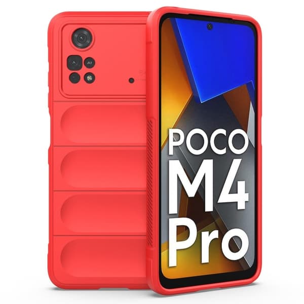 Deksel med mykt grep for Xiaomi Poco M4 Pro - Rød Red