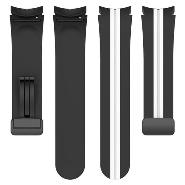 Samsung Galaxy Watch 5 / 4 / 3 dobbeltfarvet silikone urrem sort spænde - Sort / Hvid Black