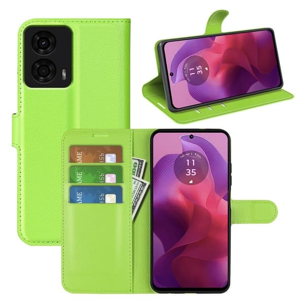 Classic Motorola Moto G24 flip kuoret - Vihreä Green