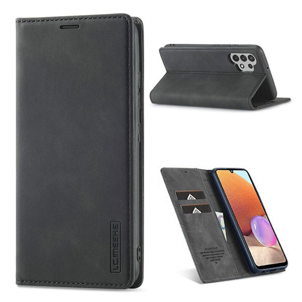 LC.Imeeke Samsung Galaxy A32 Læder Etui - Sort Black