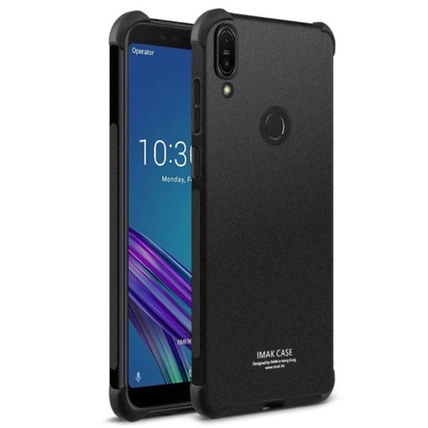 IMAK Asus ZenFone Max Pro (ZB602KL) mobilskal silikon stötdämpande textur – Mattsvart Svart