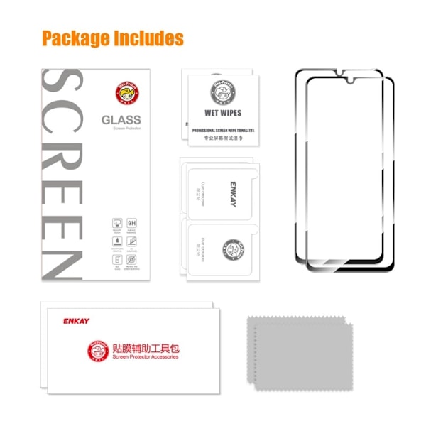 2pcs HAT PRINCE 0.26mm glass screen protector for Samsung Galaxy A04s / Galaxy A04 Transparent