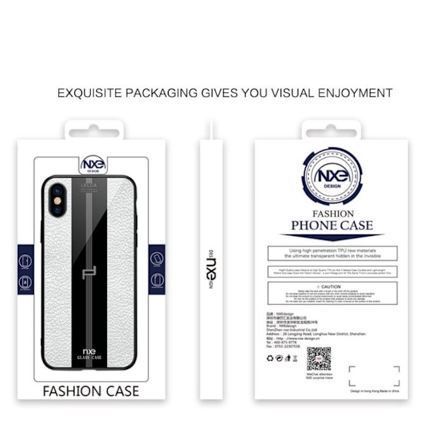 NXE LELCA iPhone XS teksturmønster skinnetui - hvit White