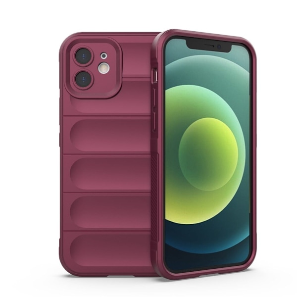 Mjukt greppformat iPhone 12 skal - Röd Röd