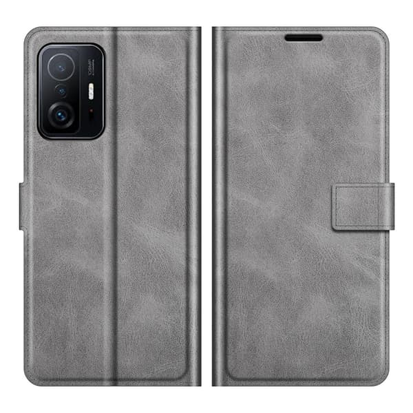 Læretui med Lommebok til Xiaomi 11T / 11T Pro - Grå Silver grey