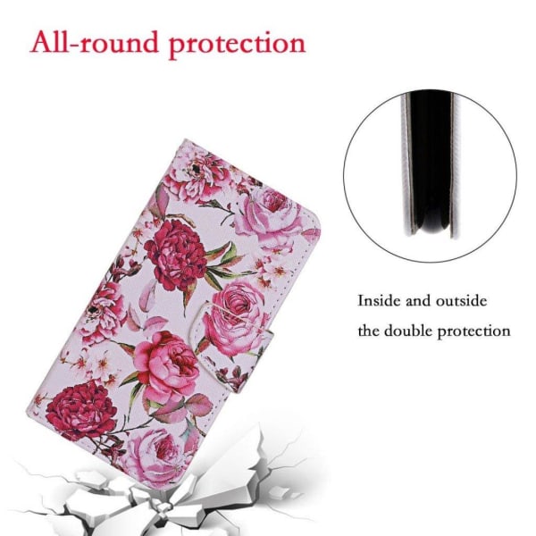 Mønstertryk Stativ Læder Mobiltelefon Cover iPhone 12 Pro Max 6, Pink