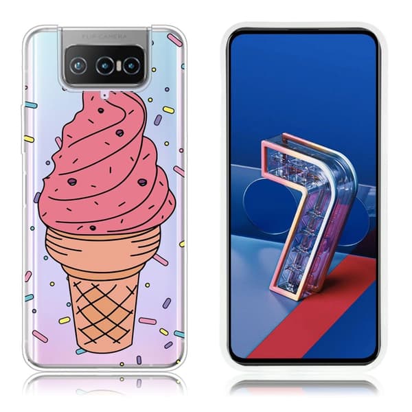Deco Asus Zenfone 7 Pro kotelot - Vaaleanpunainen Jäätelö Pink
