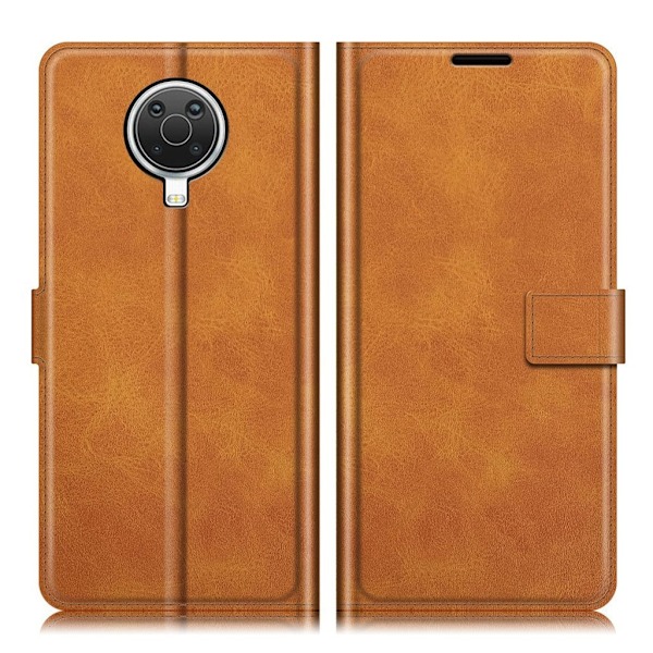 Hållbart konstläder Nokia G20 fodral med plånbok - Orange Orange