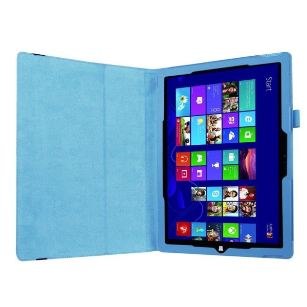 Amdrup Tri-fold Läderfodral för Microsoft Surface Pro 4 - Ljusbl Blå