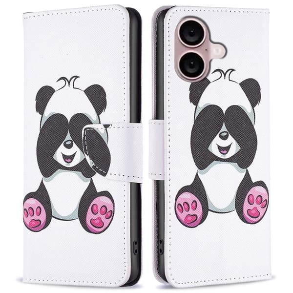 Wonderland iPhone 16 flip kuoret - Panda White