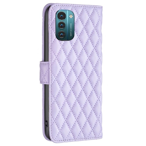 Rombuskuvioinen matta läppäkotelo Nokia G11 / Nokia G21 - Violetti Purple