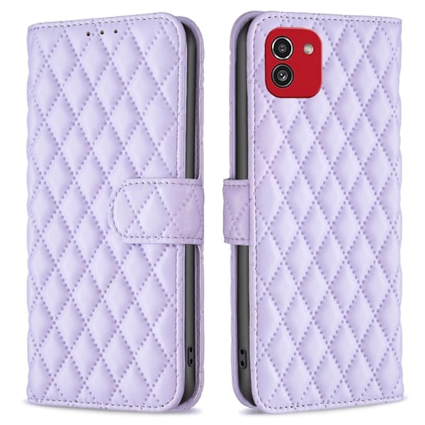 Rhombus mat Samsung Galaxy A03 flip etui - Lilla Purple