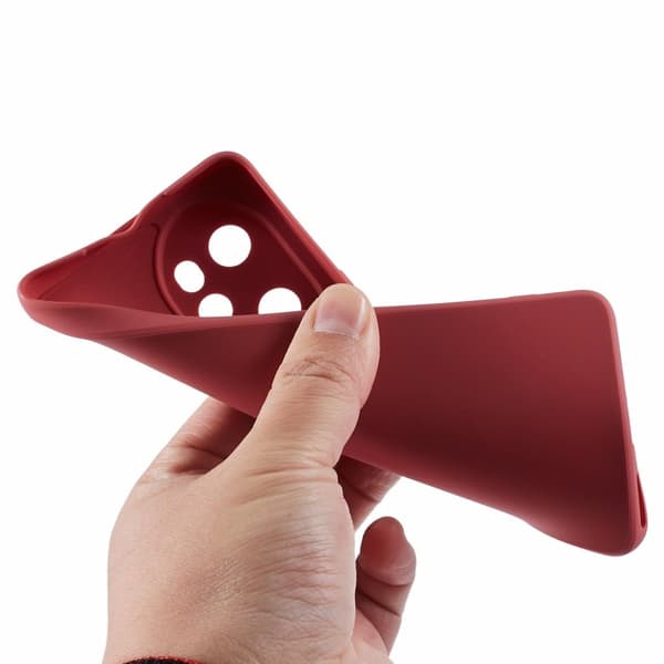 Mikrofiberfôret deksel i mykt gummi for Honor 100 Pro - Rød Red