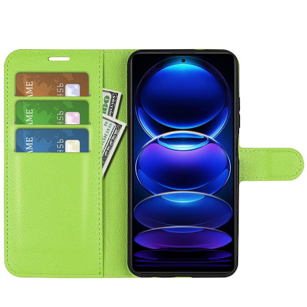 Klassisk Xiaomi Redmi Note 12 Pro Flip Etui - Grøn Green