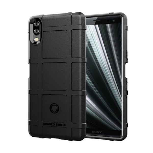 Sony Xperia L3 firkantet gitter tekstur etui - Sort Black
