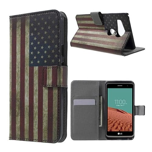 Moberg Google Nexus 5X Lær Etui - Retro Amerikanske Flagget Multicolor
