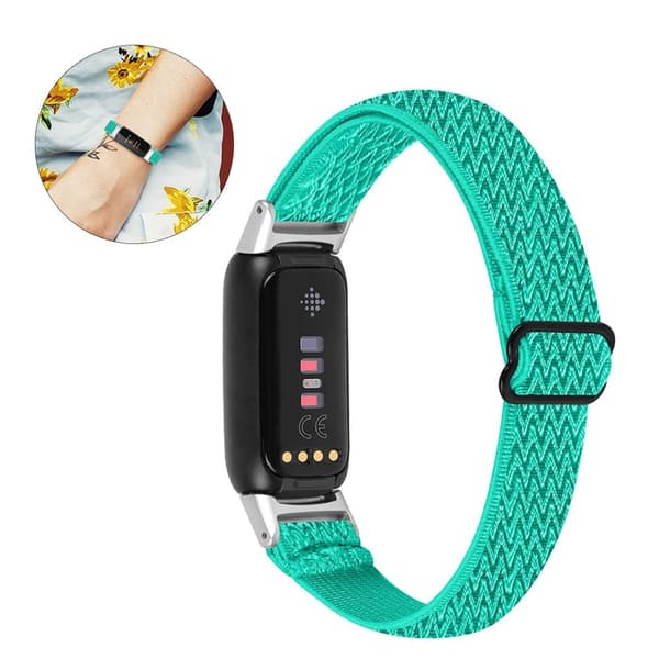 Fitbit Luxe elastisk urrem i nylon - Mint Grøn Green
