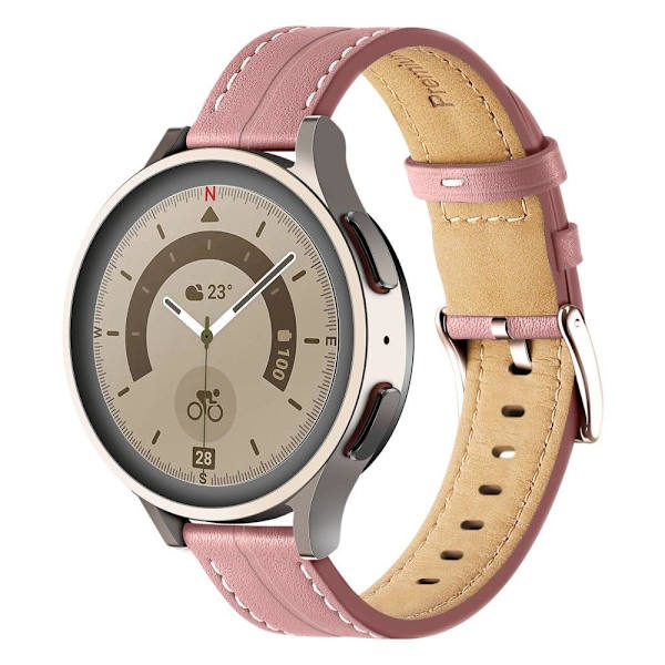 22 mm Universal klockarmband i äkta läder - Mörkrosa Rosa