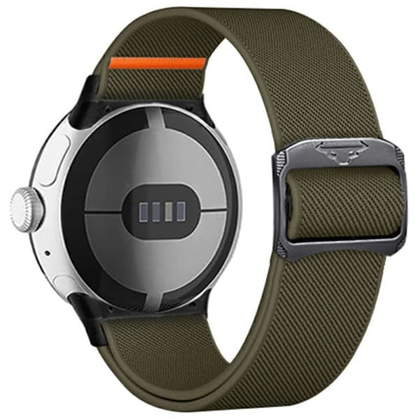 Nylonrem til Google Pixel Watch 3 41mm / Watch 2 / Pixel Watch Elastisk udskiftningsarmbånd - Militærgrøn Green