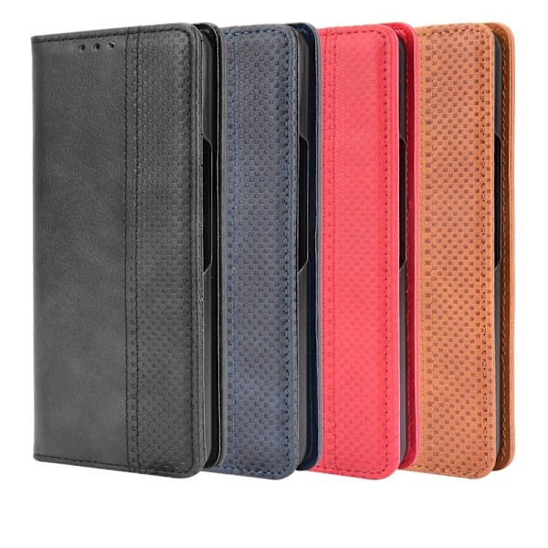 Bofink Vintage läder Samsung Galaxy Z Fold3 5G fodral - Svart Svart