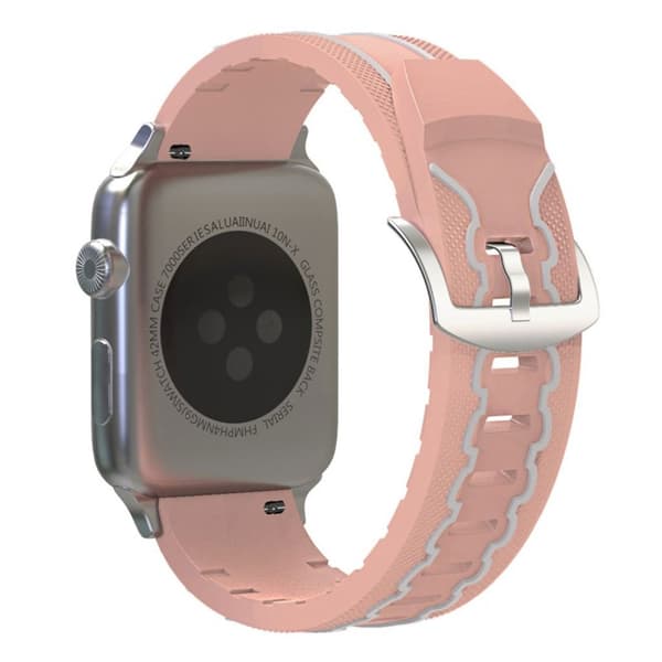 Apple Watch Series 4 40mm ECG mønster silikone Urrem - Lyserød / Grå Pink