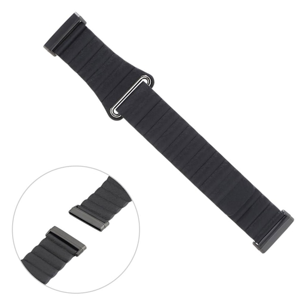 Fitbit Versa 3 äkta läder klockarmband - svart Svart