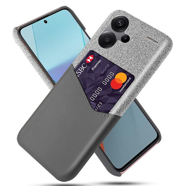 Bofink Xiaomi Redmi Note 13 Pro Plus kortdeksel - Sølv/Grå Silver grey