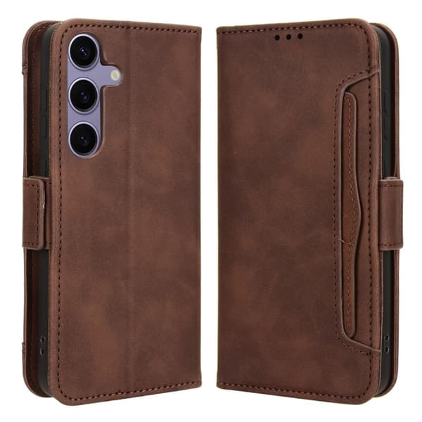 Moderne Samsung Galaxy S25 Plus læderetui med pung - Brun Brown